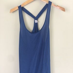 GapFit Blue Work Out Tank with Sheer Stripe Detailing